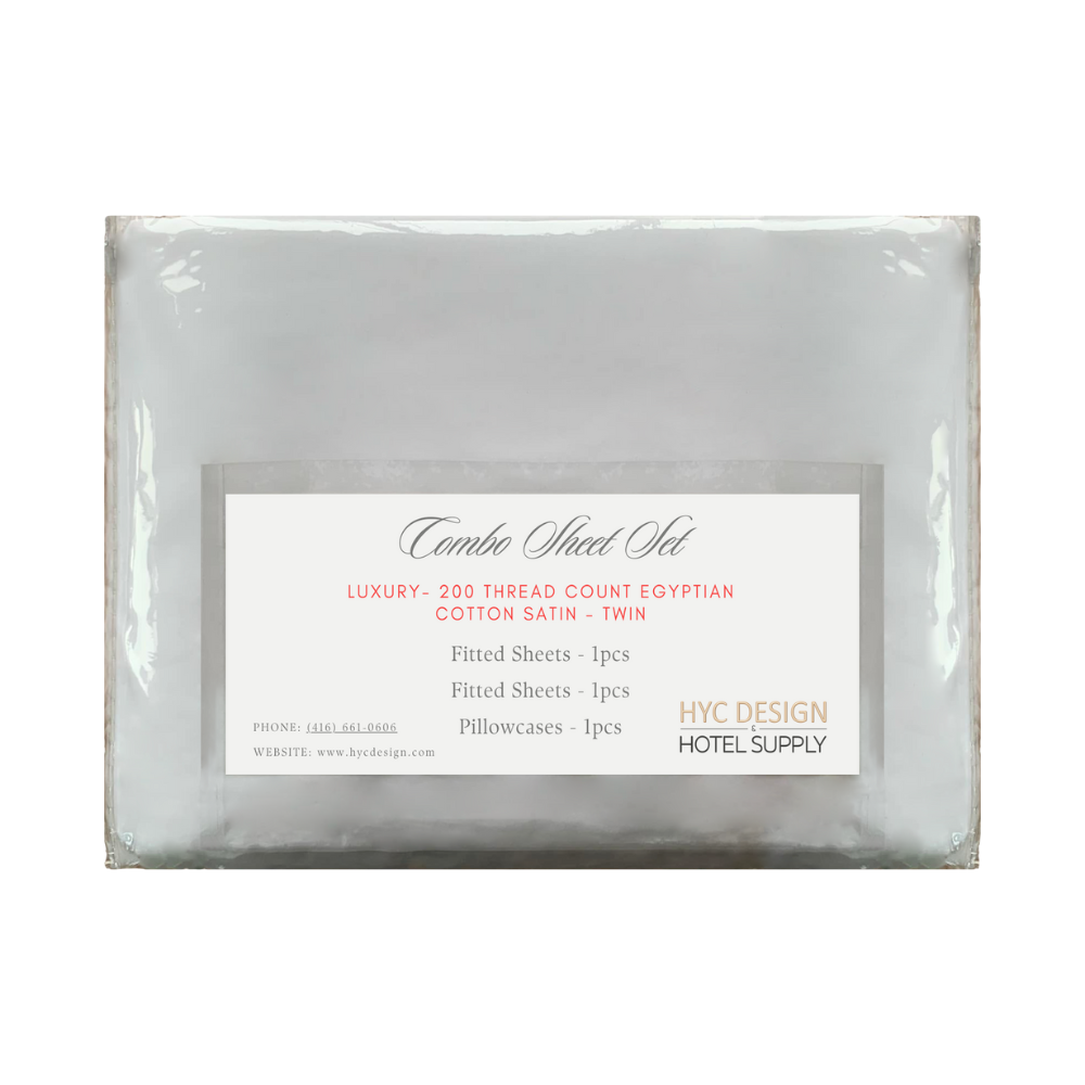 Silky 200-thread-count satin cotton blend sheet set with a smooth finish and deep-pocket fitted sheet.