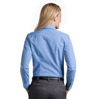 Lightweight women’s gingham blouse with stretch fabric for comfortable all-season wear