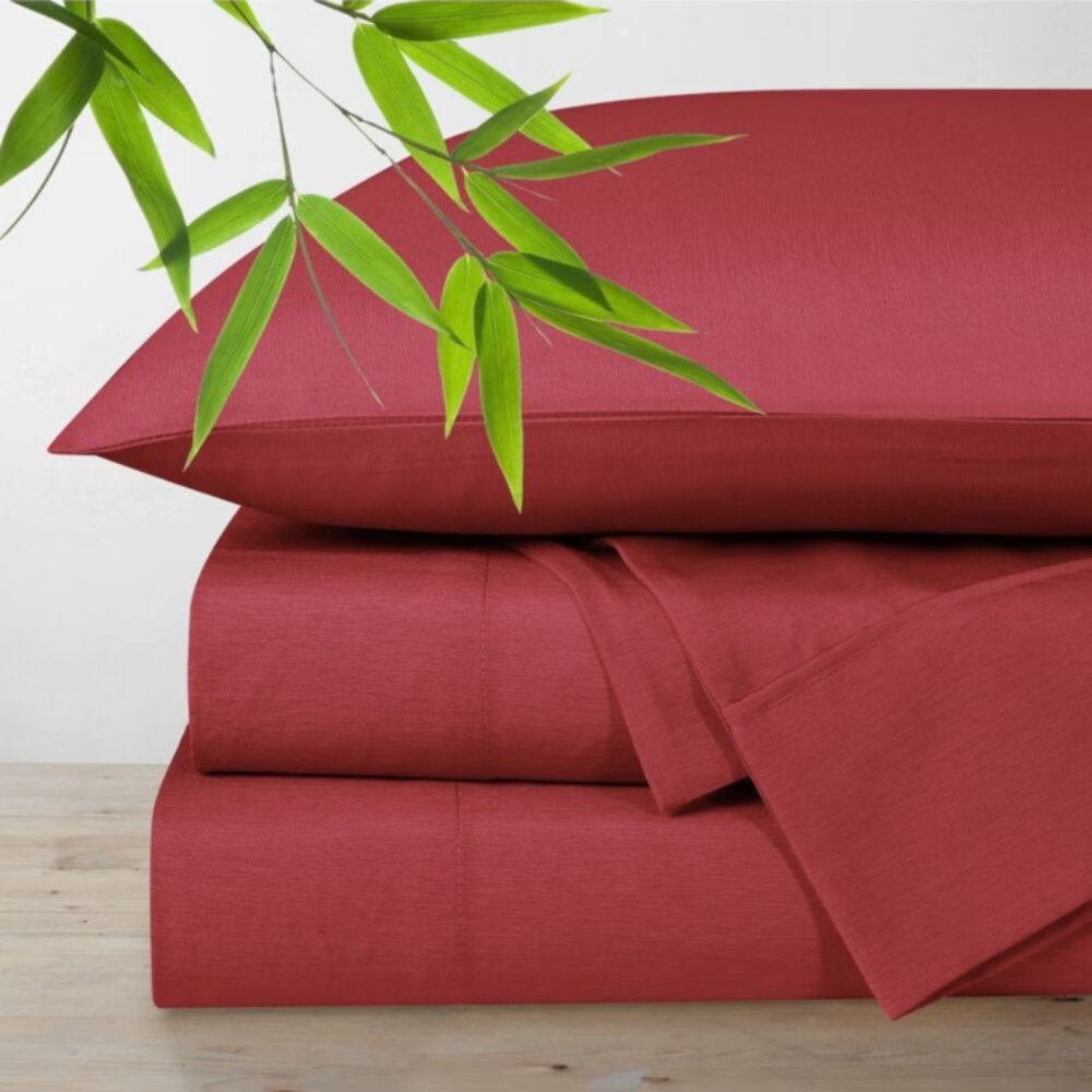 Durable bamboo blend bed sheets designed for long-lasting everyday use Burgundy