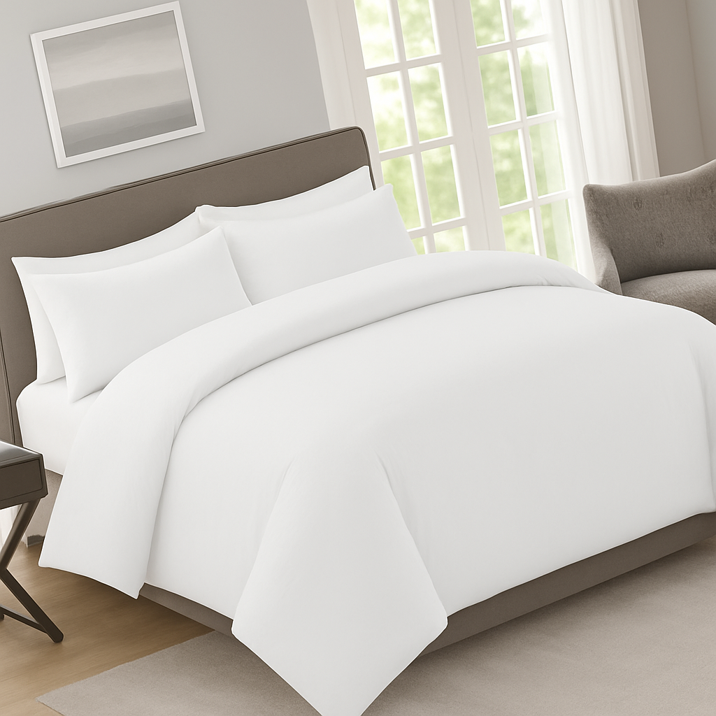 Soft microfiber duvet cover mini set designed for a cozy and comfortable night’s sleep White