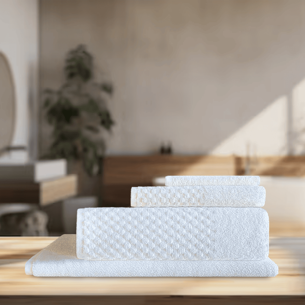 Elegant and functional hotel towels providing softness and quick-drying features 4 Pc towel set 