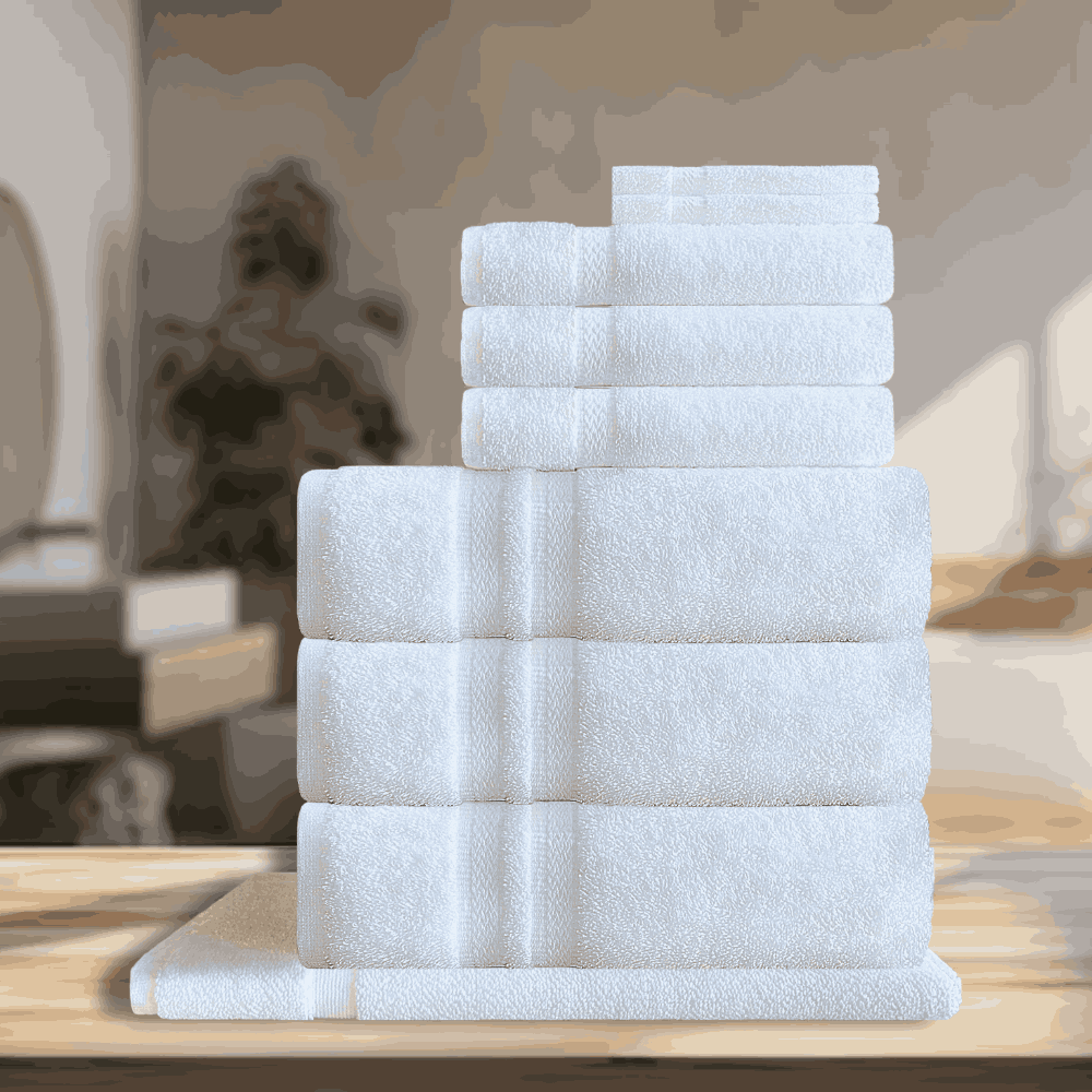 Cotton towels offering a smooth and comfortable texture and fast absorbance 