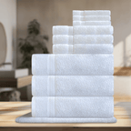 Shower towels featuring a clean and timeless design professional grade