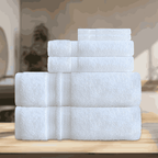 Soft, absorbent hotel towels, featuring a sophisticated look and practical quick-dry