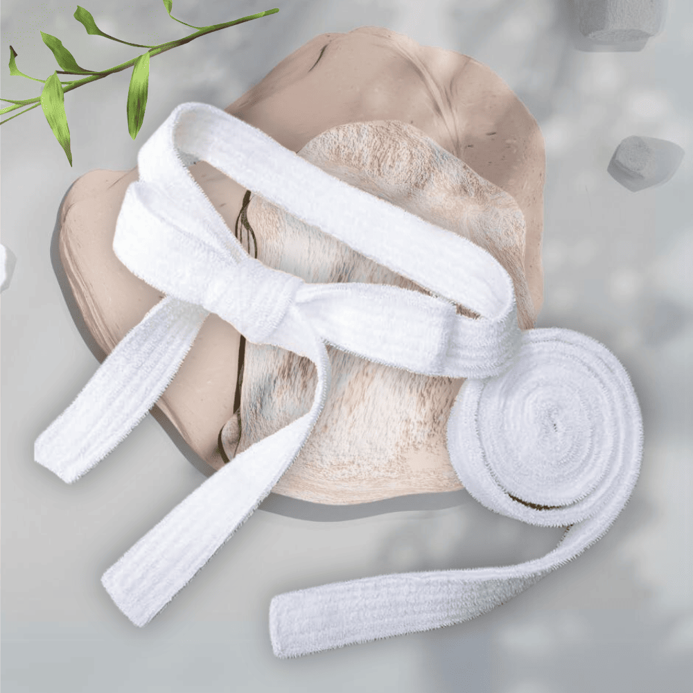 Soft bathrobe belt for everyday lounging or spa use