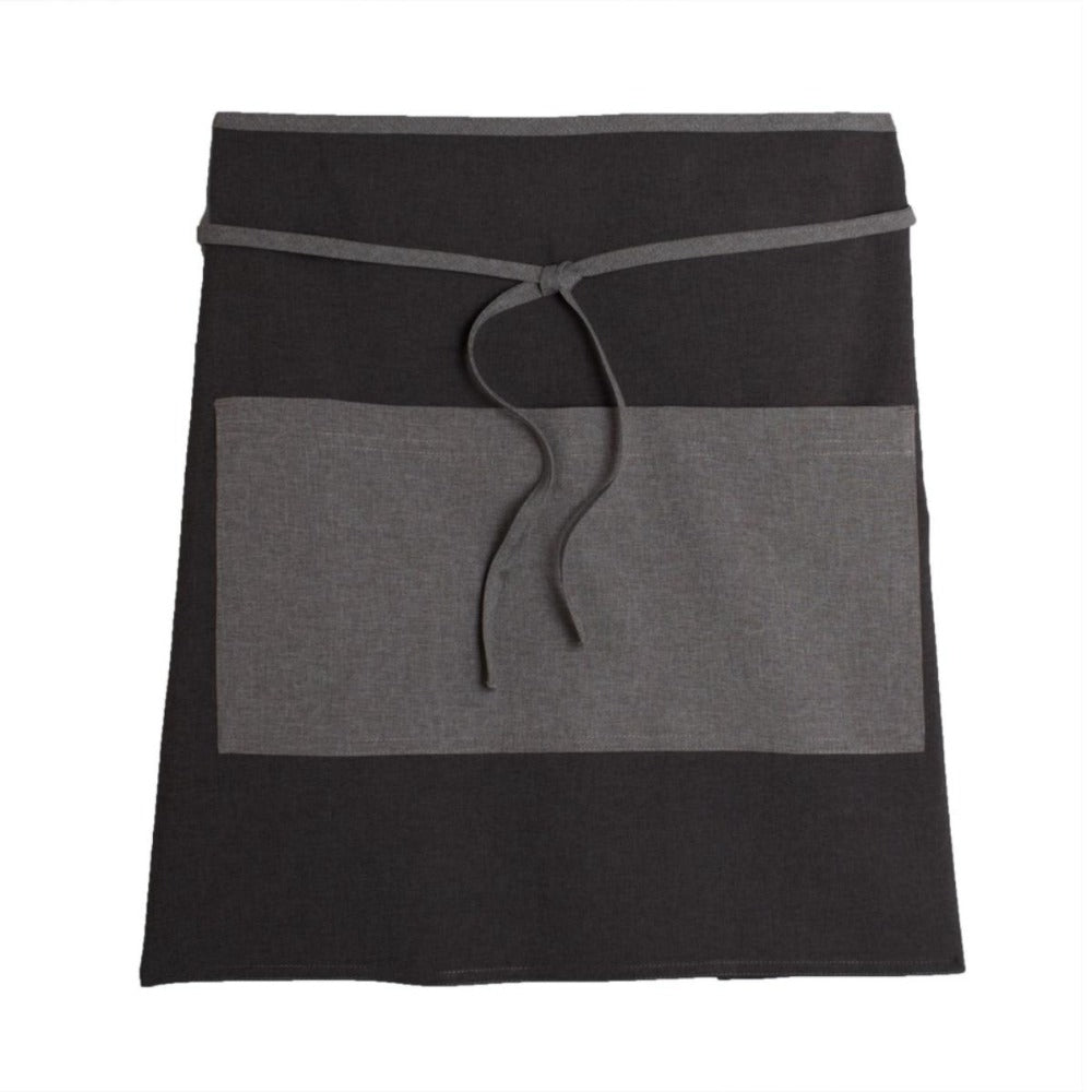 21-inch server waist apron with two pockets and wrinkle-resistant fabric for hospitality uniforms