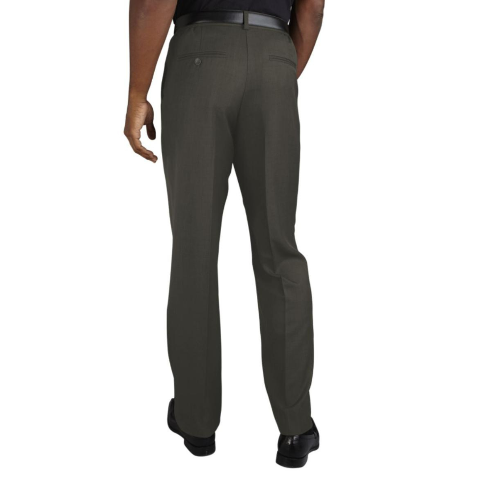 Tailored male housekeeping pants made from shrink-resistant fabric with double pleats and practical front pockets