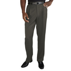 Professional men’s housekeeping trousers featuring a double pleat design, front pockets, and a refined tailored silhouette