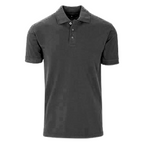 Hospitality staff charcoal grey polo shirt made from breathable, wrinkle-resistant stretch fabric