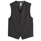 Dark grey V-neck suit vest with 5-button closure made from 100% wool for formal wear