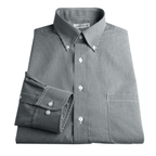Men’s grey checkered gingham shirt designed for professional and smart-casual wear