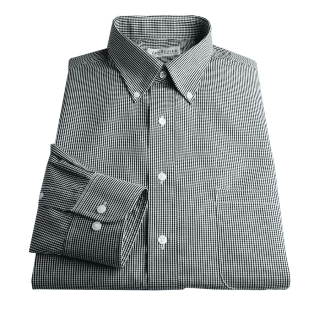 Men’s grey checkered gingham shirt designed for professional and smart-casual wear