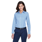 Women’s gingham dress shirt made from wrinkle-resistant cotton blend for all-day wear