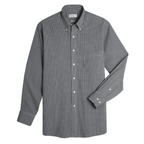 Grey gingham shirt with tailored fit made from breathable wrinkle-resistant cotton blend