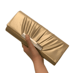 Elegant jewel accent pleated clutch designed for formal and special occasions