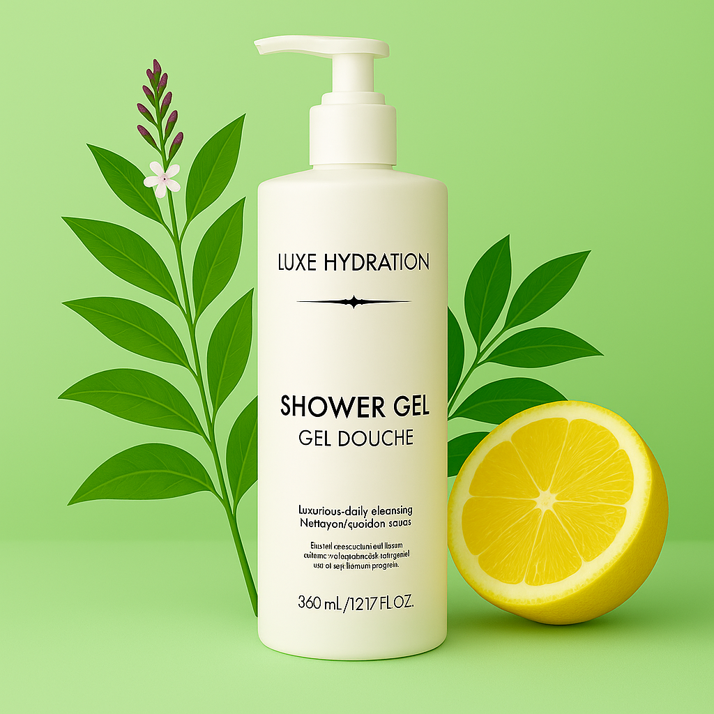 Foaming lemon verbena shower gel with clean finish paraben-free lightweight