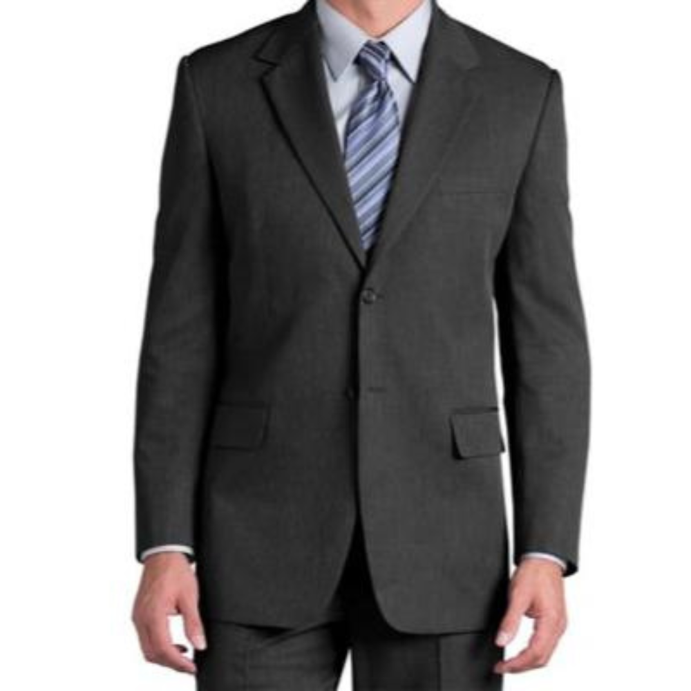 Classic men’s grey wool blazer designed for business and formal wear