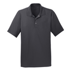 Modern grey unisex polo shirt suitable for hotel, restaurant, and corporate uniforms