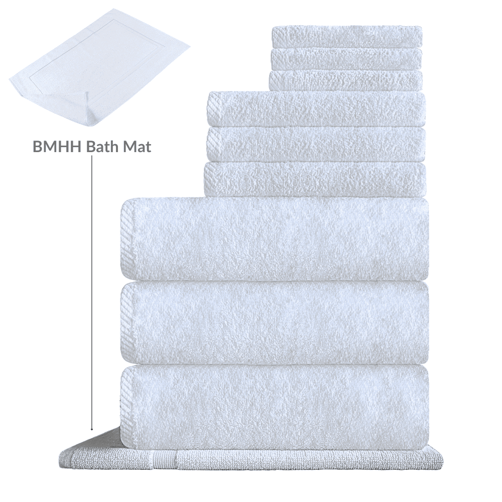 10 Pc towel set Hypoallergenic cotton blend towels with a plush surface