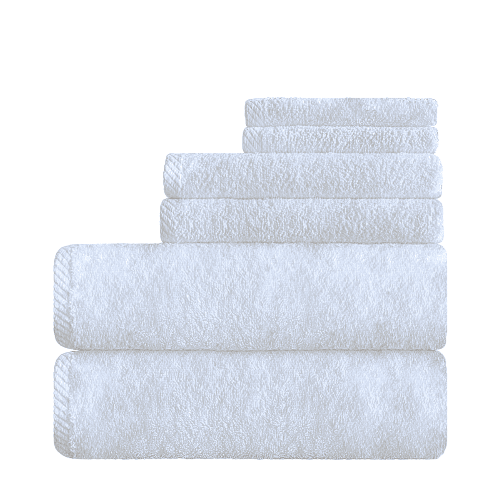 6 Pc towel set Premium cotton blend bath towels with a heavyweight construction