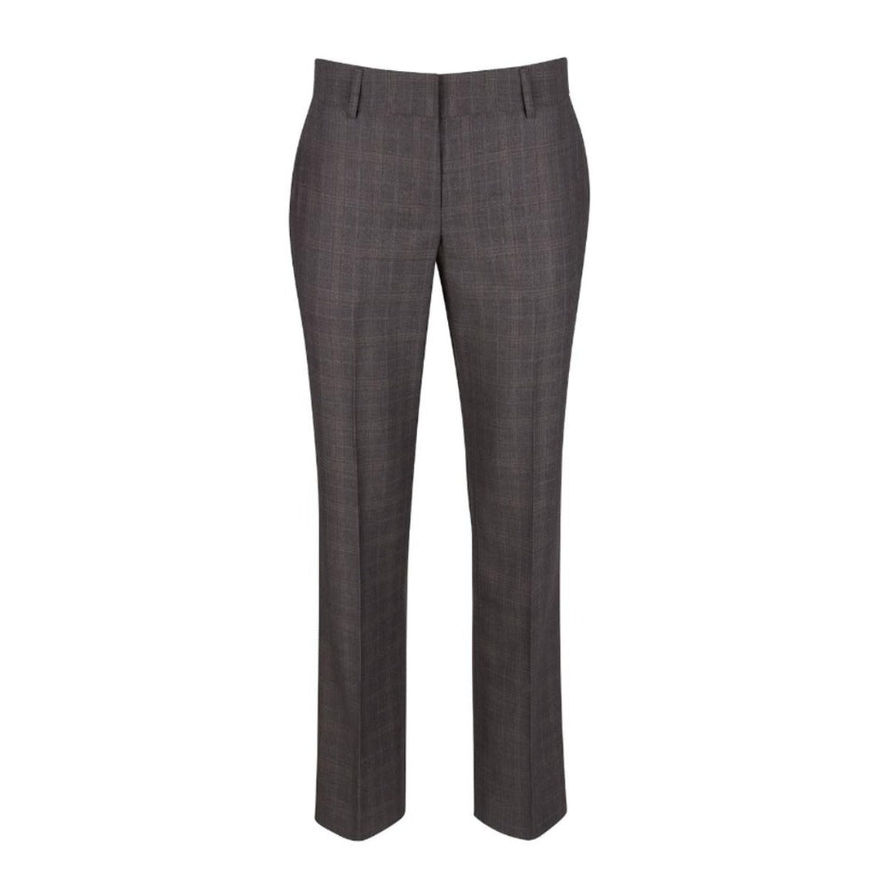 Classic dark grey trousers with fade-resistant crease and soft, durable wrinkle-free fabric