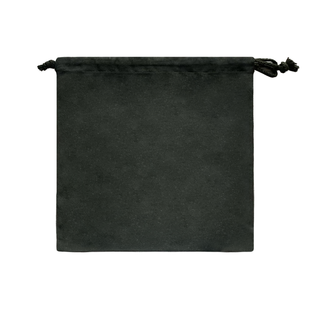 Black velvet hairdryer storage bag with soft protective lining