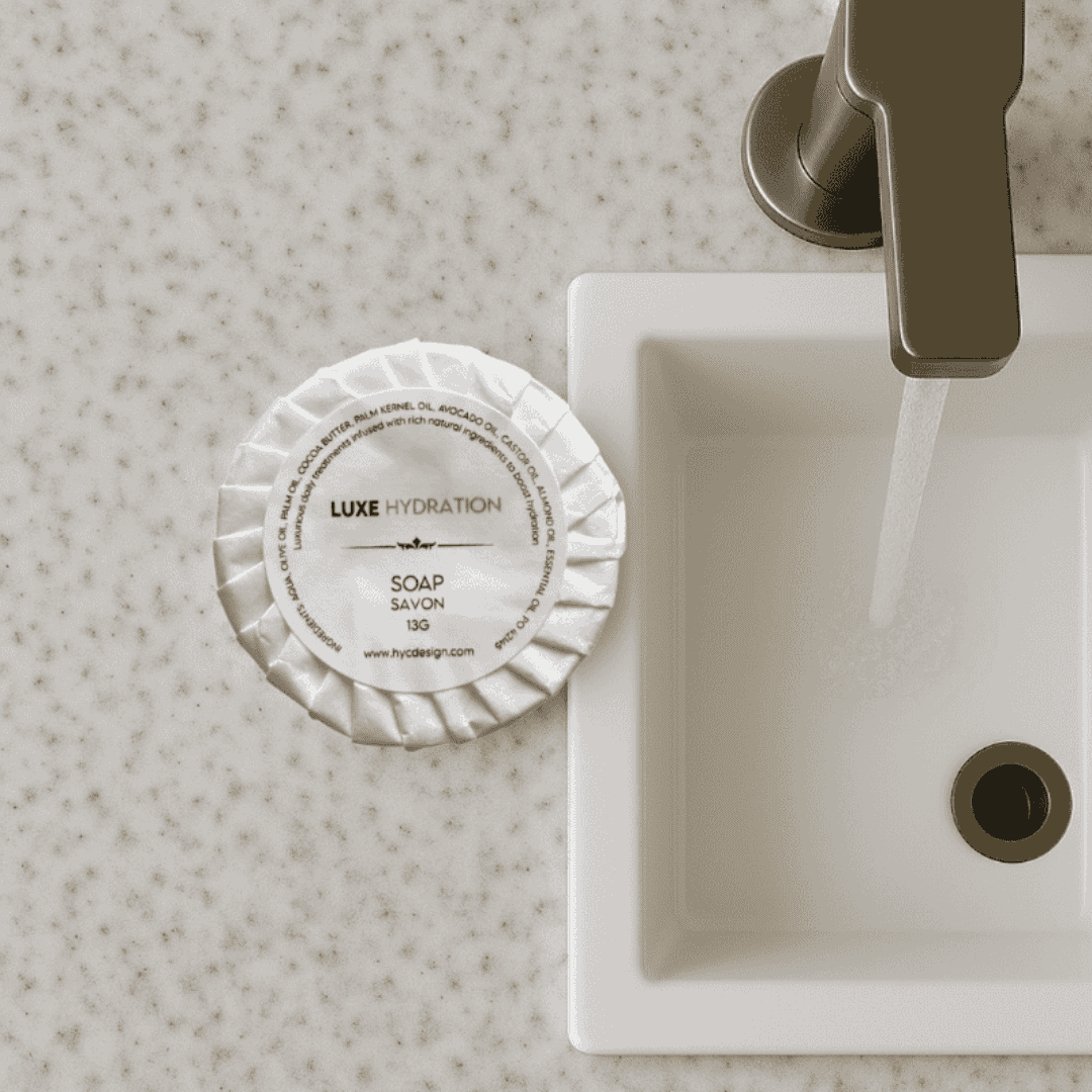 Individually wrapped 13g premium soap bar designed for gentle and comfortable cleansing