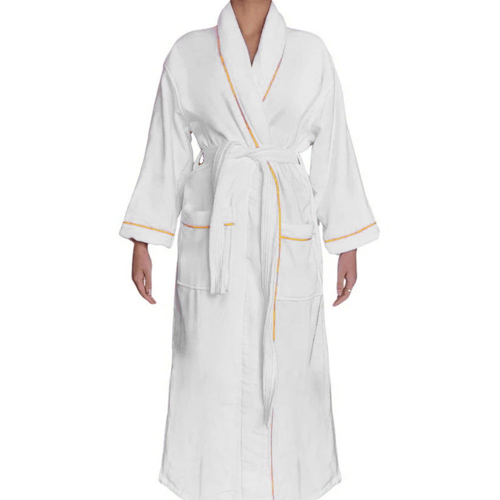 Ultra-soft 100% cotton velour bathrobe for comfort