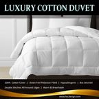 Hypoallergenic cotton down-feel duvet suitable for sensitive skin