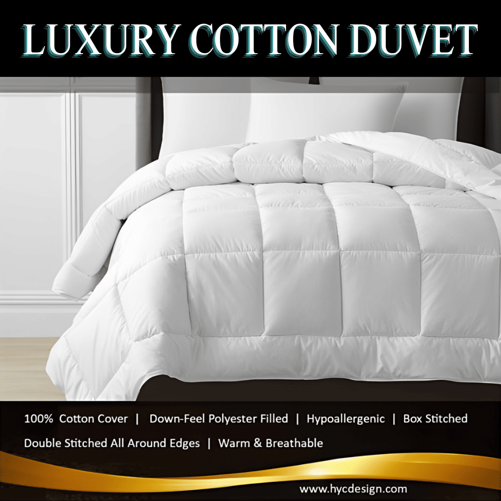 Hypoallergenic cotton down-feel duvet suitable for sensitive skin