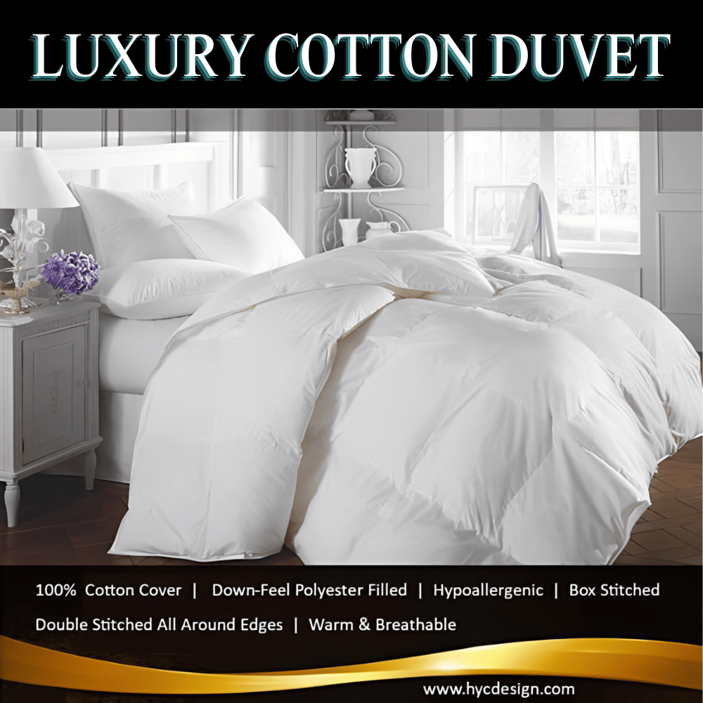Thick cotton down-feel duvet with fluffy winter-weight insulation