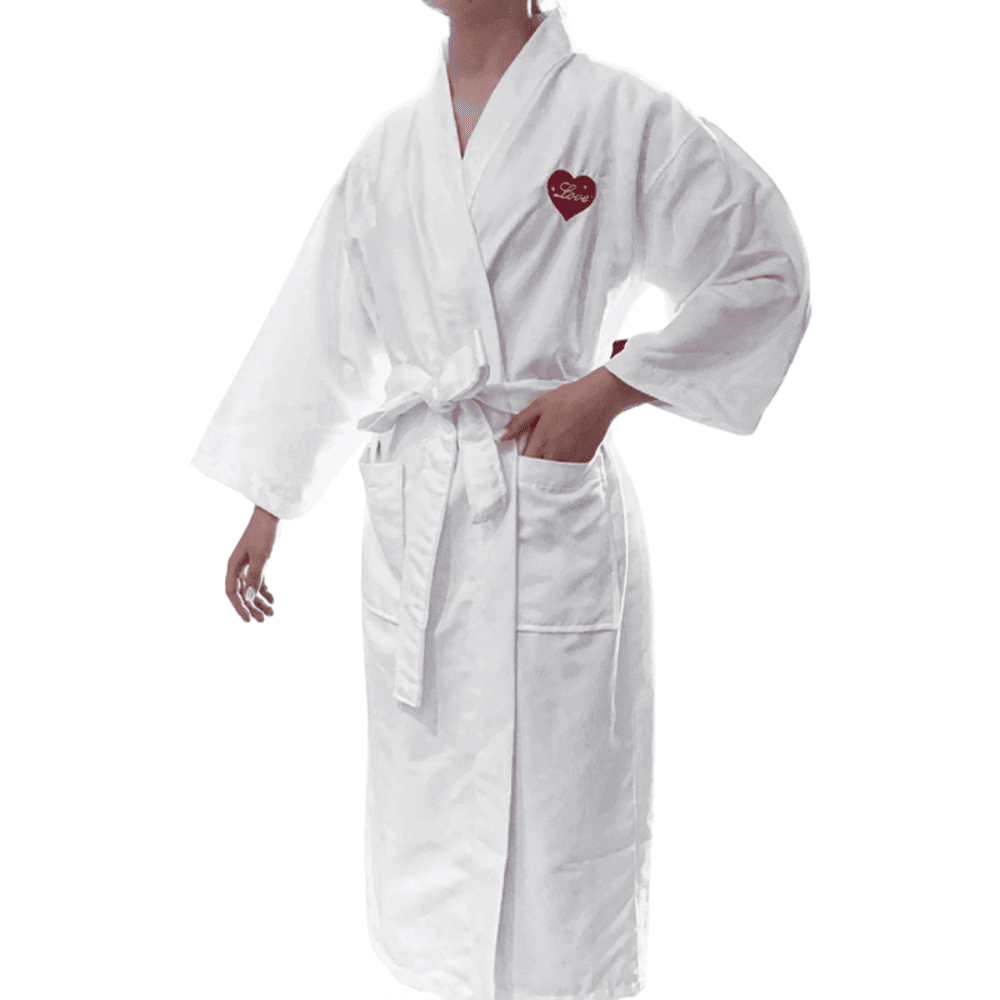 Lightweight microfiber bathrobe with ultra soft feel