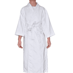 Comfortable and absorbent bathrobe with kimono design, perfect for relaxing.
