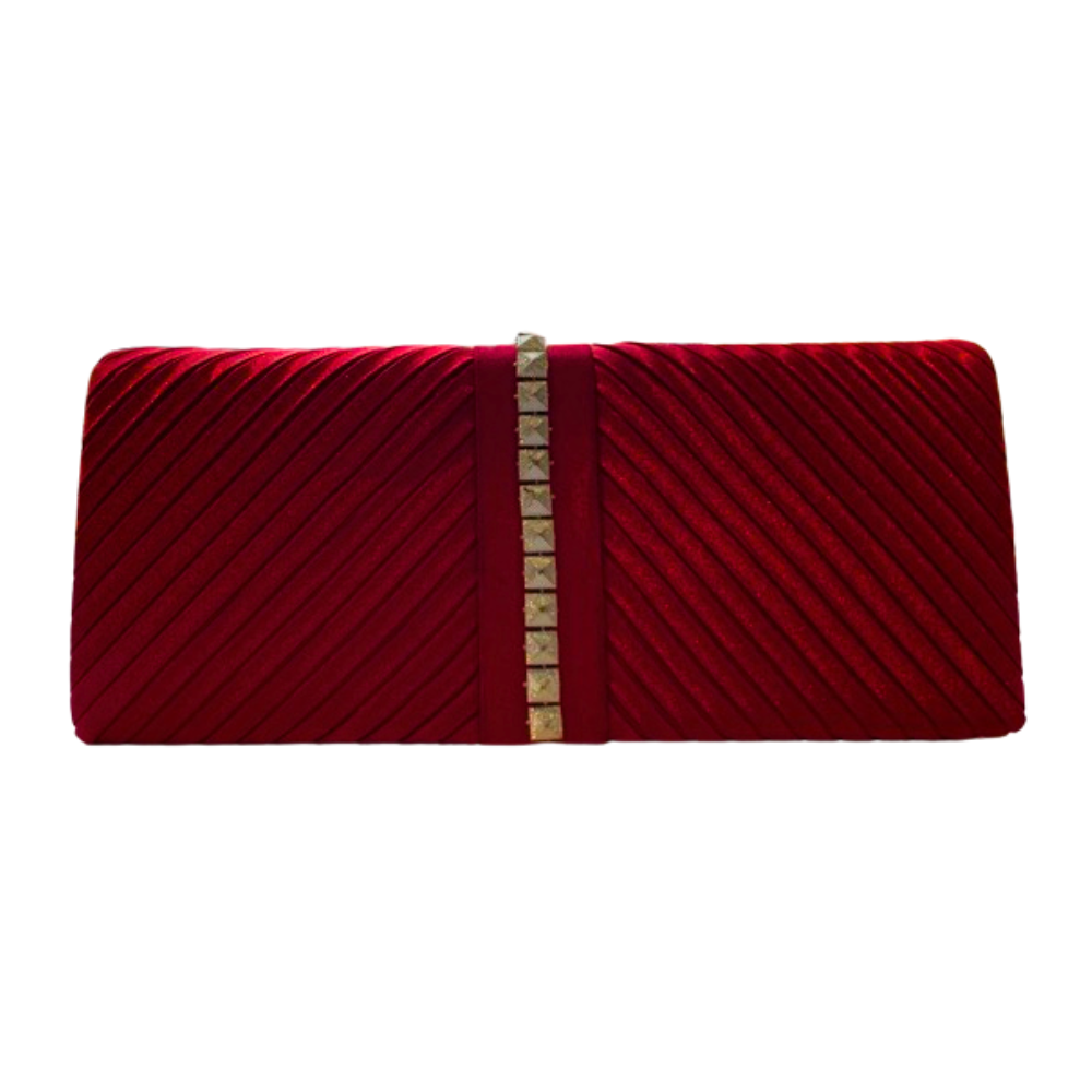 Women’s satin pleated clutch purse designed for weddings and special occasions