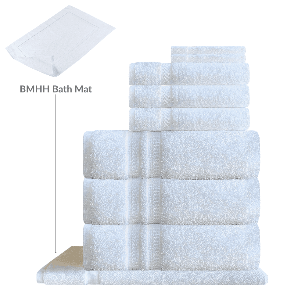 Durable shower towels with plush hand feel