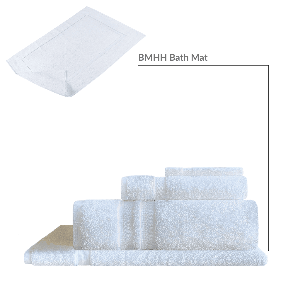 Bath cotton towels provide a balance of durability and luxury with a classic border detailing