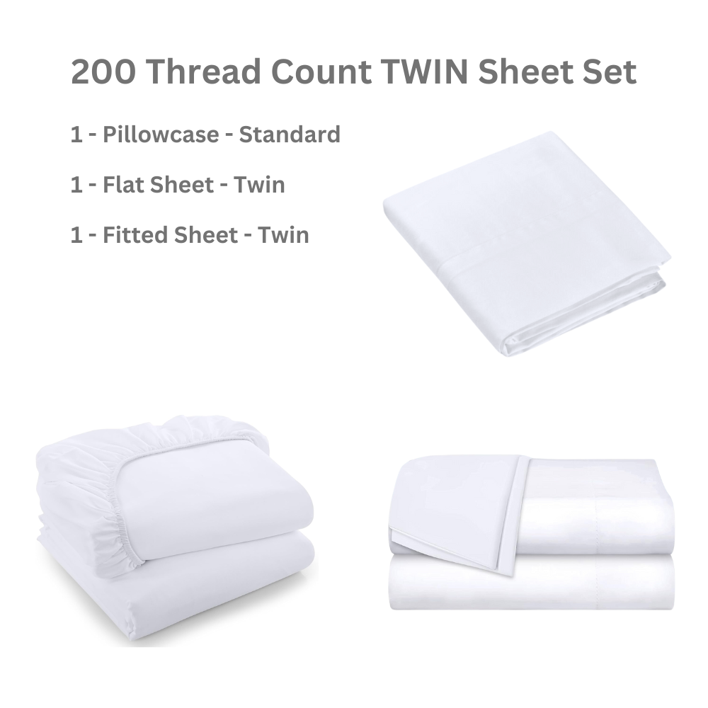 Bedding essentials including pillowcases, flat sheet, and fitted sheets smooth and comfortable touch