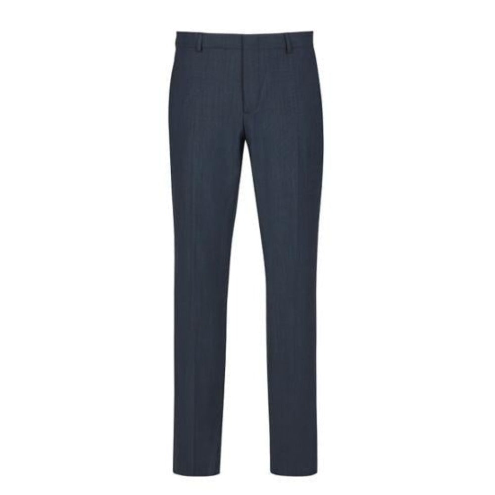 Slack pants with permanent crease made from durable polyester-cotton blend, wrinkle-resistant finish