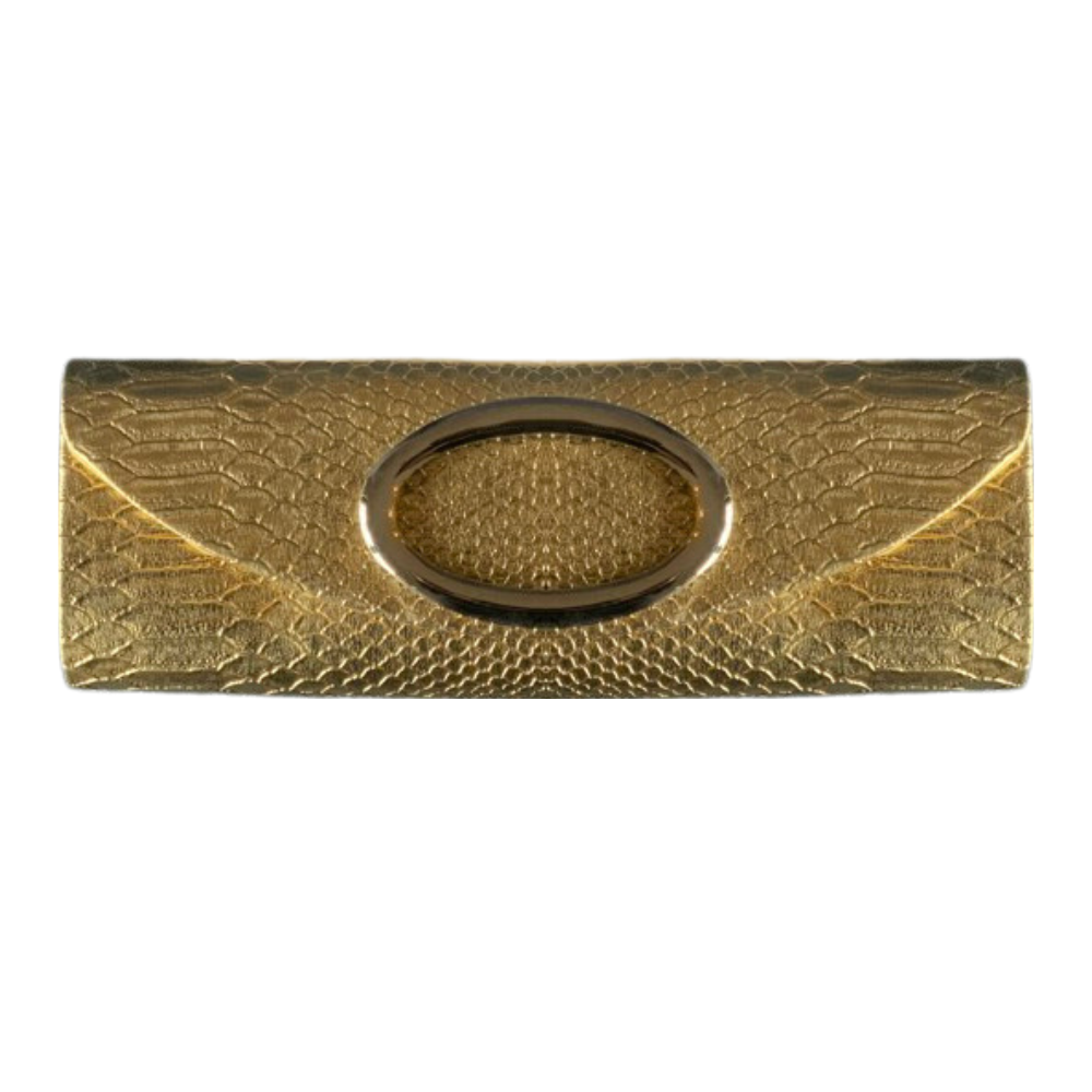 Elegant gold evening clutch purse with textured design for special occasions