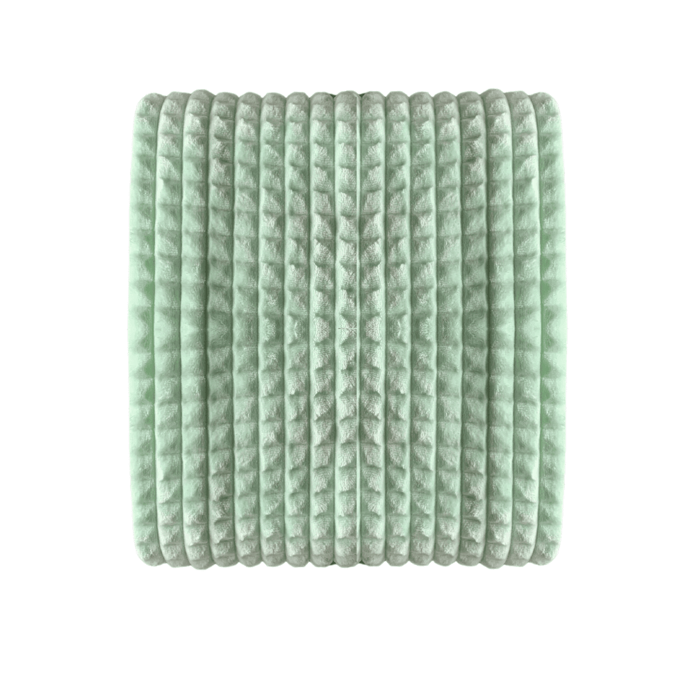 Velour fleece blanket designed with a sophisticated raised pattern green