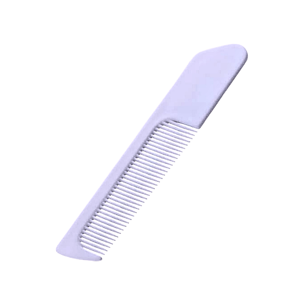Disposable plastic hair comb individually wrapped for hygienic use