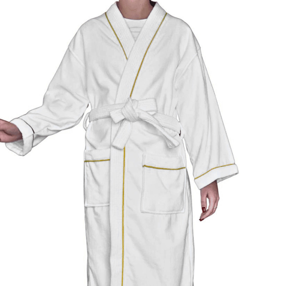 Plush velour kimono bathrobe offering a smooth and cozy feel