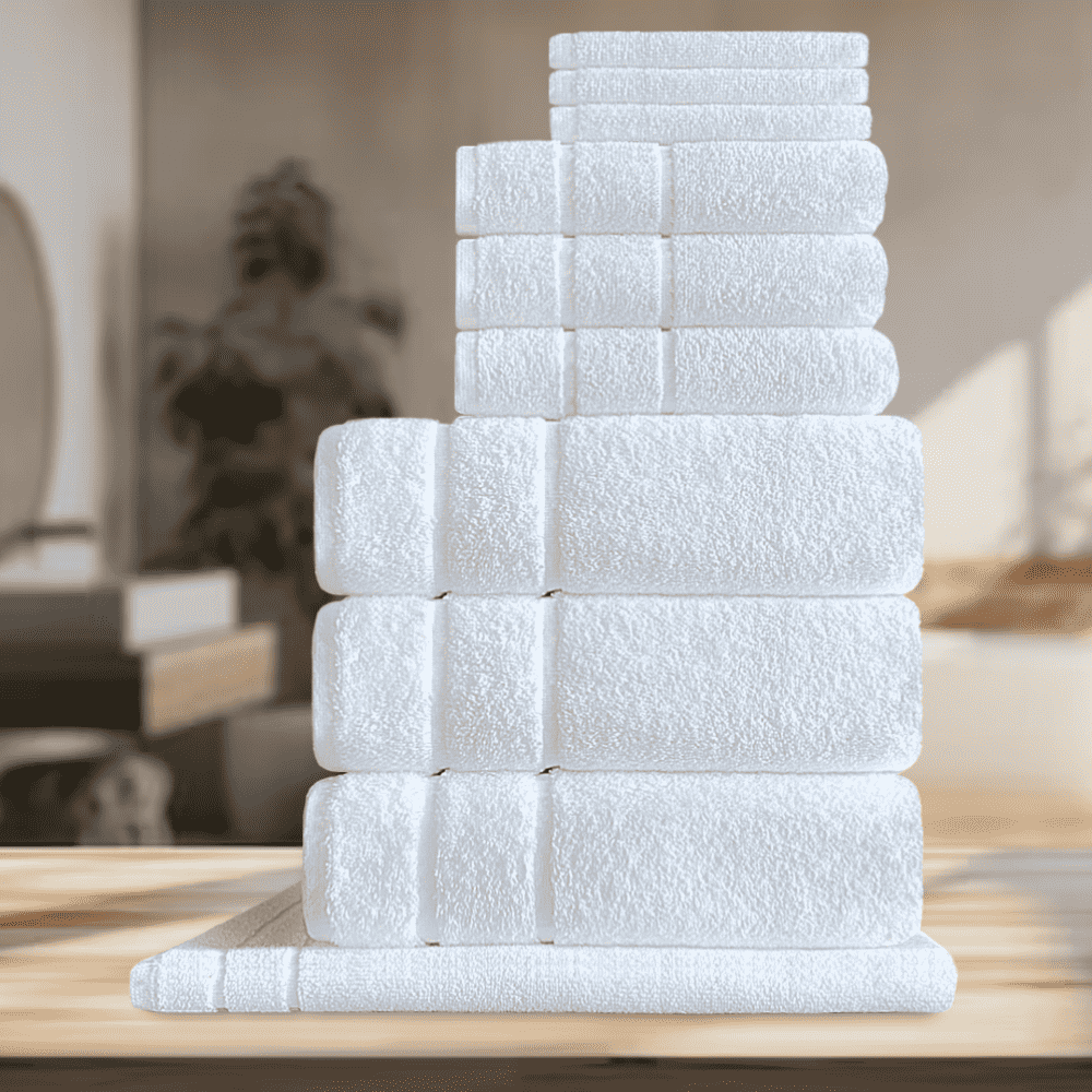 Classic cotton towel set designed for comfort and durability 10pc Premium