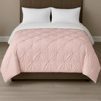 Soft microfiber pintuck duvet cover set designed for a comfortable night’s sleep Pink