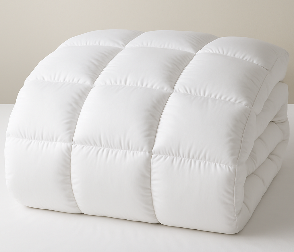 Medium warmth duvet insert suitable for hot and cold temperatures