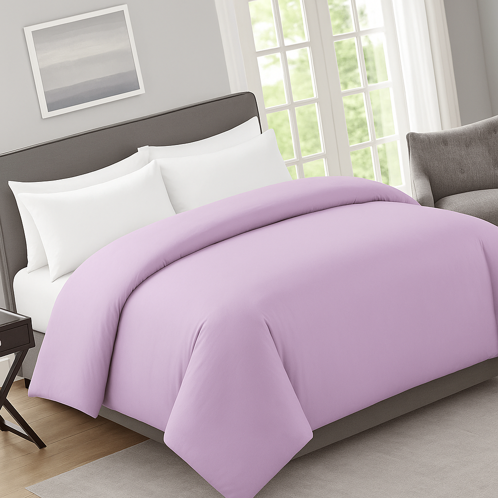 Three-piece duvet cover set with an ultra-soft, durable microfiber blend and machine washable.
