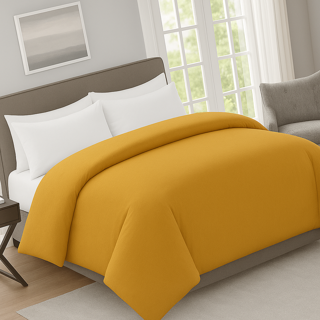 Microfiber duvet cover mini set creating a peaceful and stylish sleep space Yellow