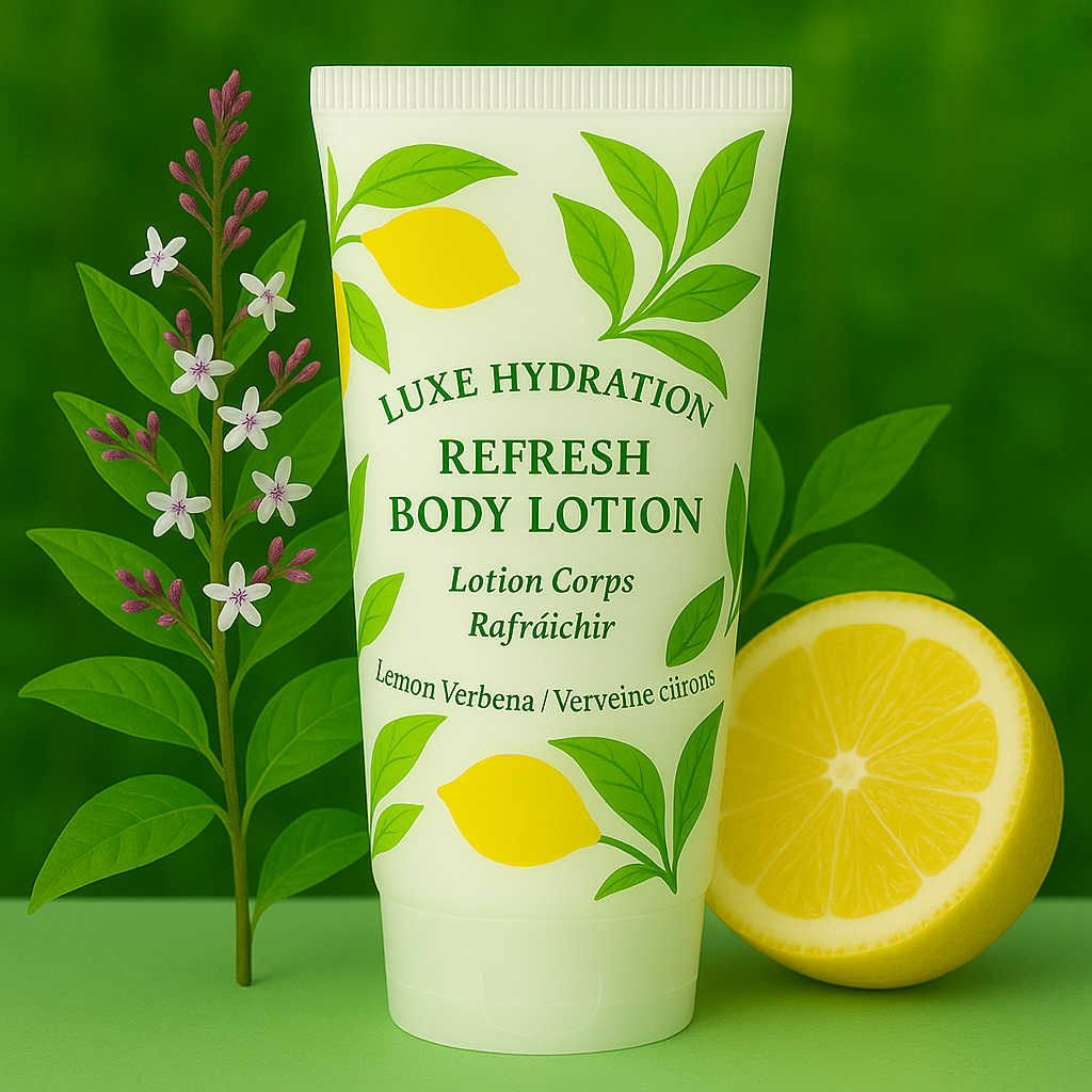 Luxury lemon verbena body lotion 30ml with lightweight hydration and fresh citrus scent