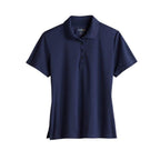 Professional women’s navy polo shirt designed for hospitality, corporate, and office wear