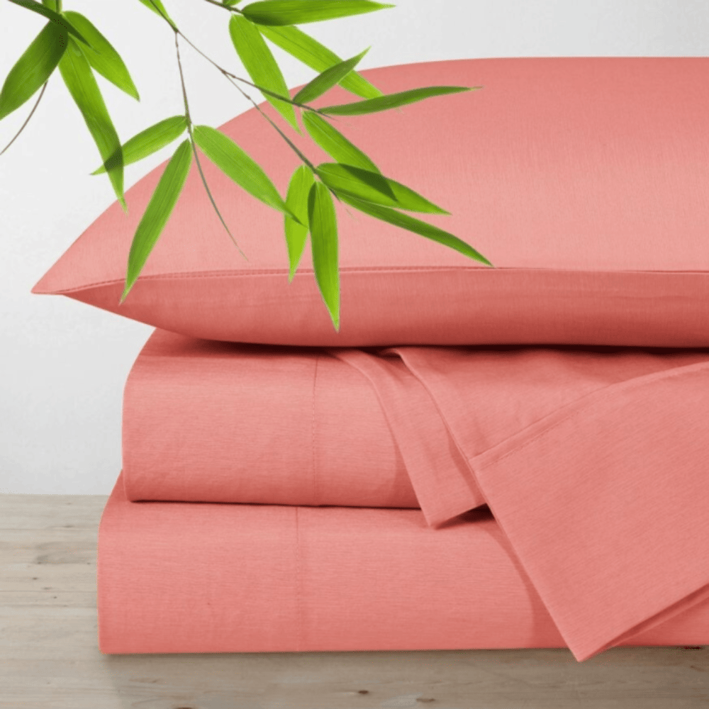 Luxury bamboo blend bed sheets designed for all-season comfort Rose